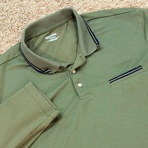 UNTUCKIT Mens Caesar Long Sleeve Polo Shirt XX-Large Green Long Sleeve Golf